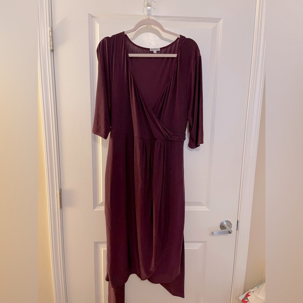 Kiyonna  plum colored faux wrap dress